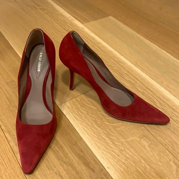 Giorgio Armani | Shoes | Red Suede Giorgio Armani Pumps  display picture 1
